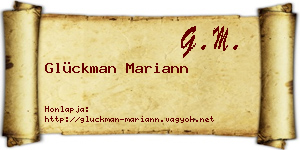 Glückman Mariann névjegykártya