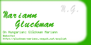 mariann gluckman business card